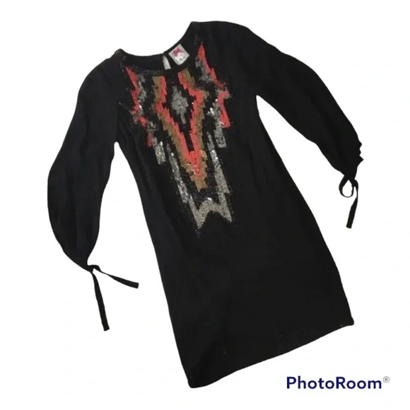 Anthropologie New Holiday Yoana Baraschi Black Tunic Dress Originally $482 - Picture 1 of 6
